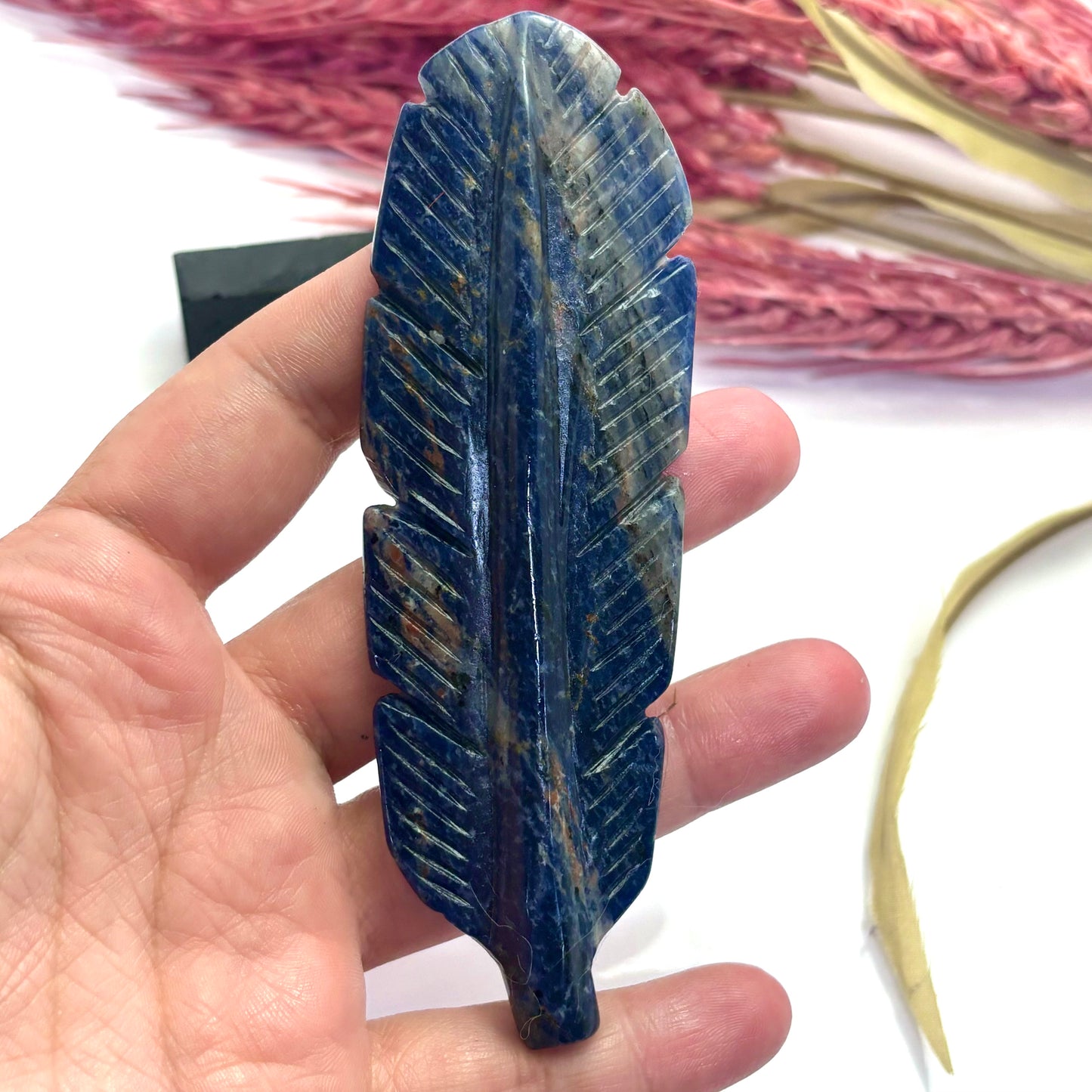 Lapis - Feather Carving