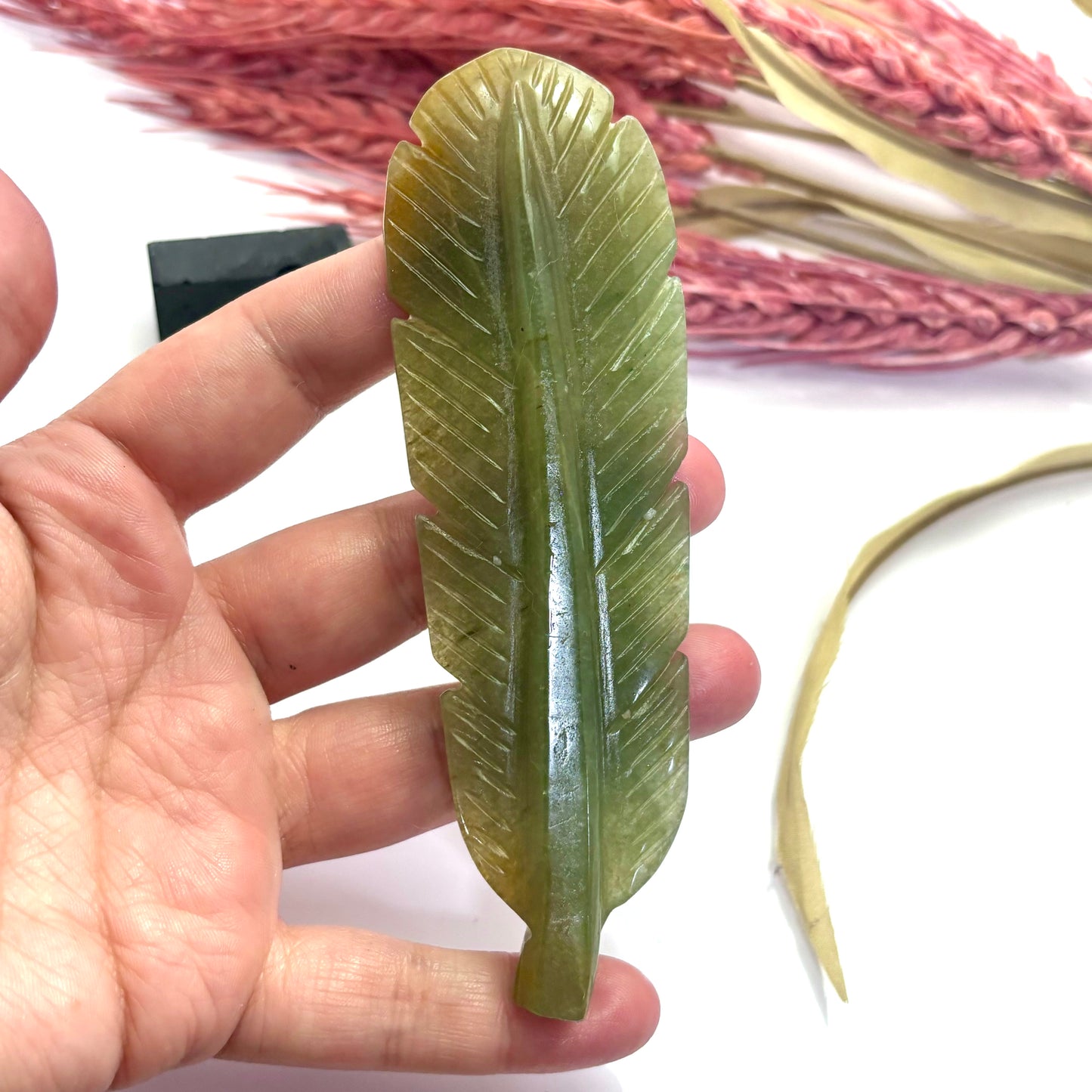 Aventurine - Feather Carving