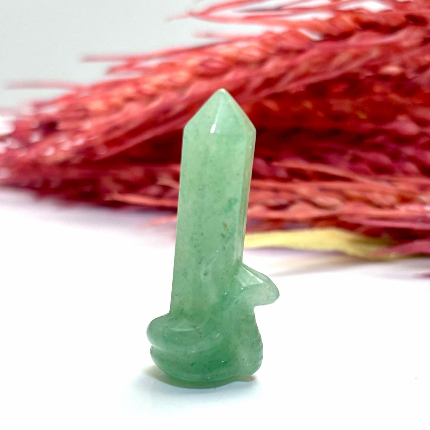 Aventurine Snake around Point - Carving