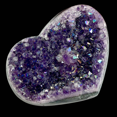 Aura Amethyst Cluster - Heart Carving