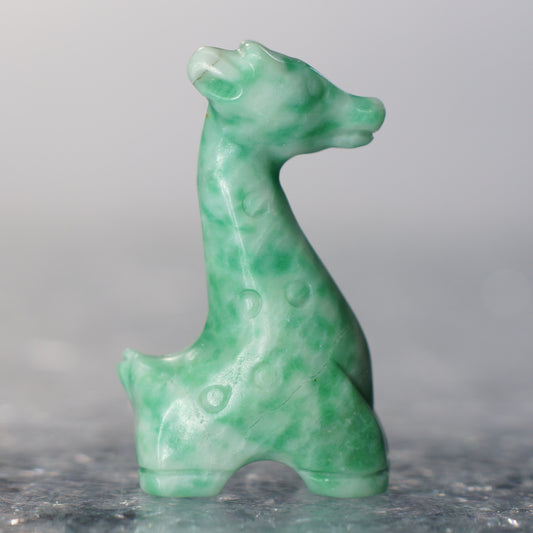 Mottled Jade Giraffe - 1.25” Carving