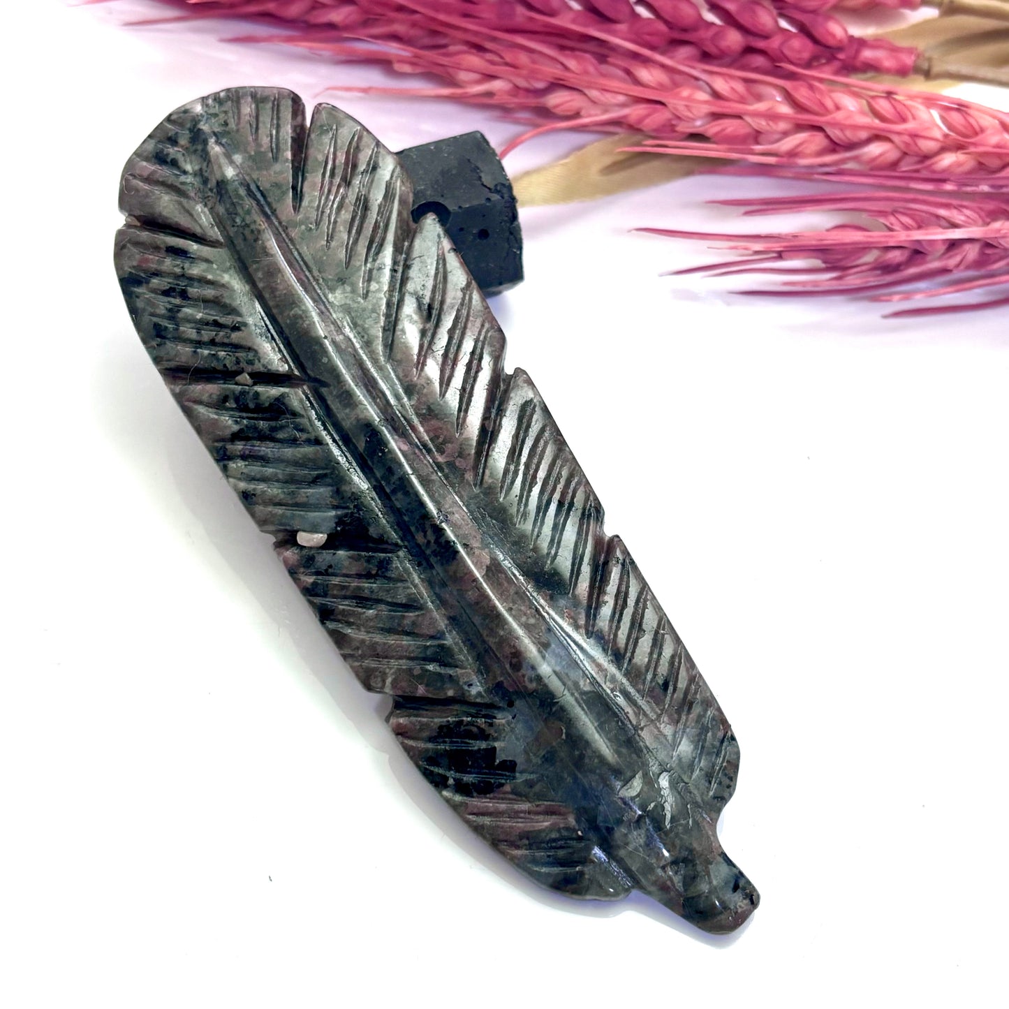 Sodalite Syenite - Feather Carving