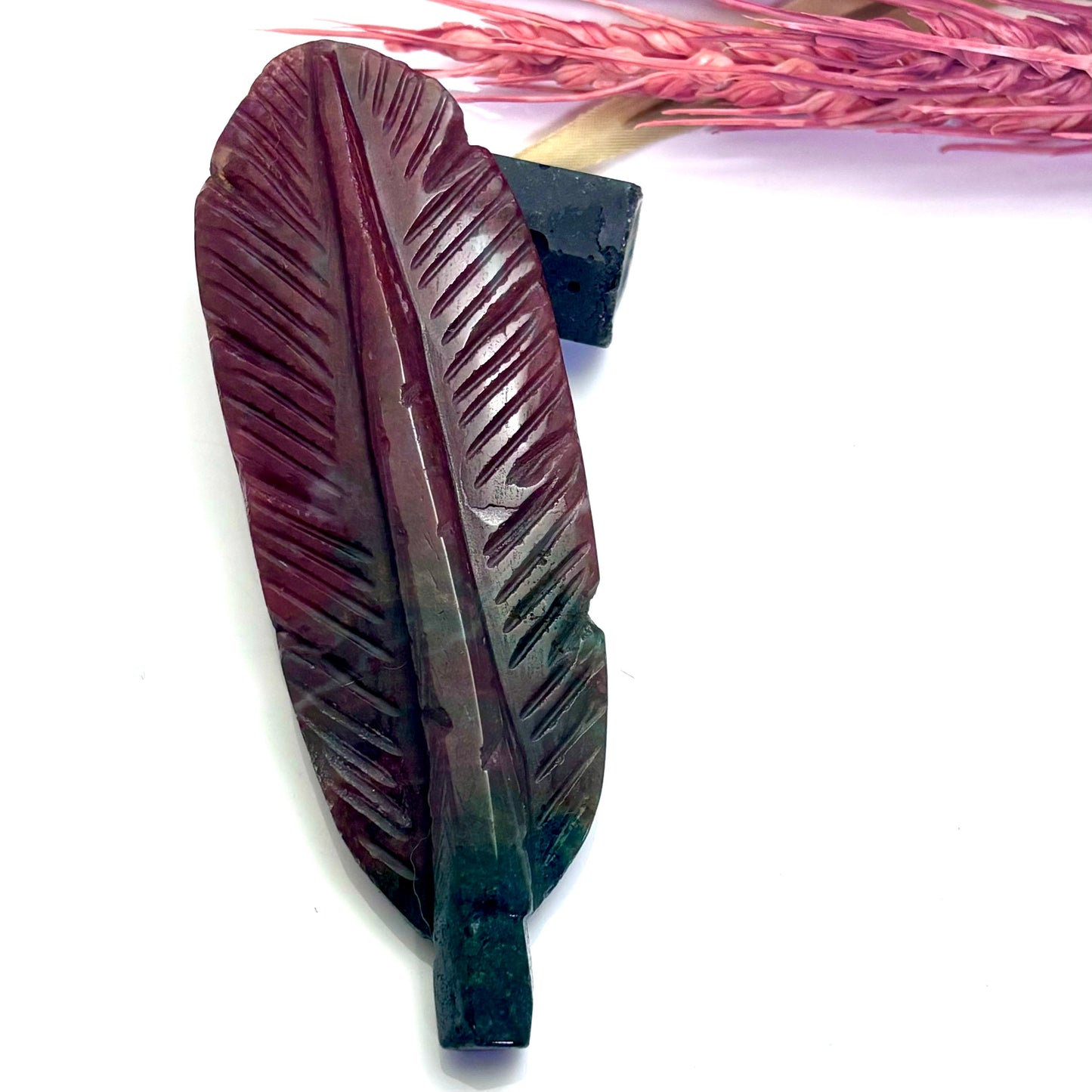 Bloodstone - Feather Carving