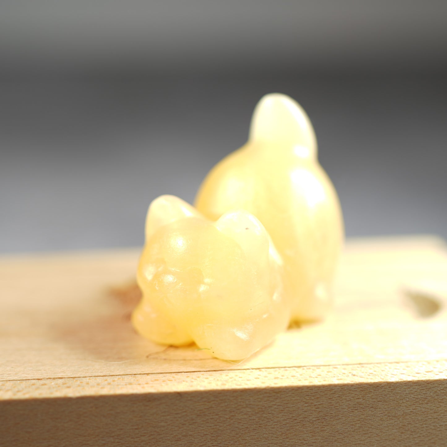 Yellow Calcite Cat - Carving