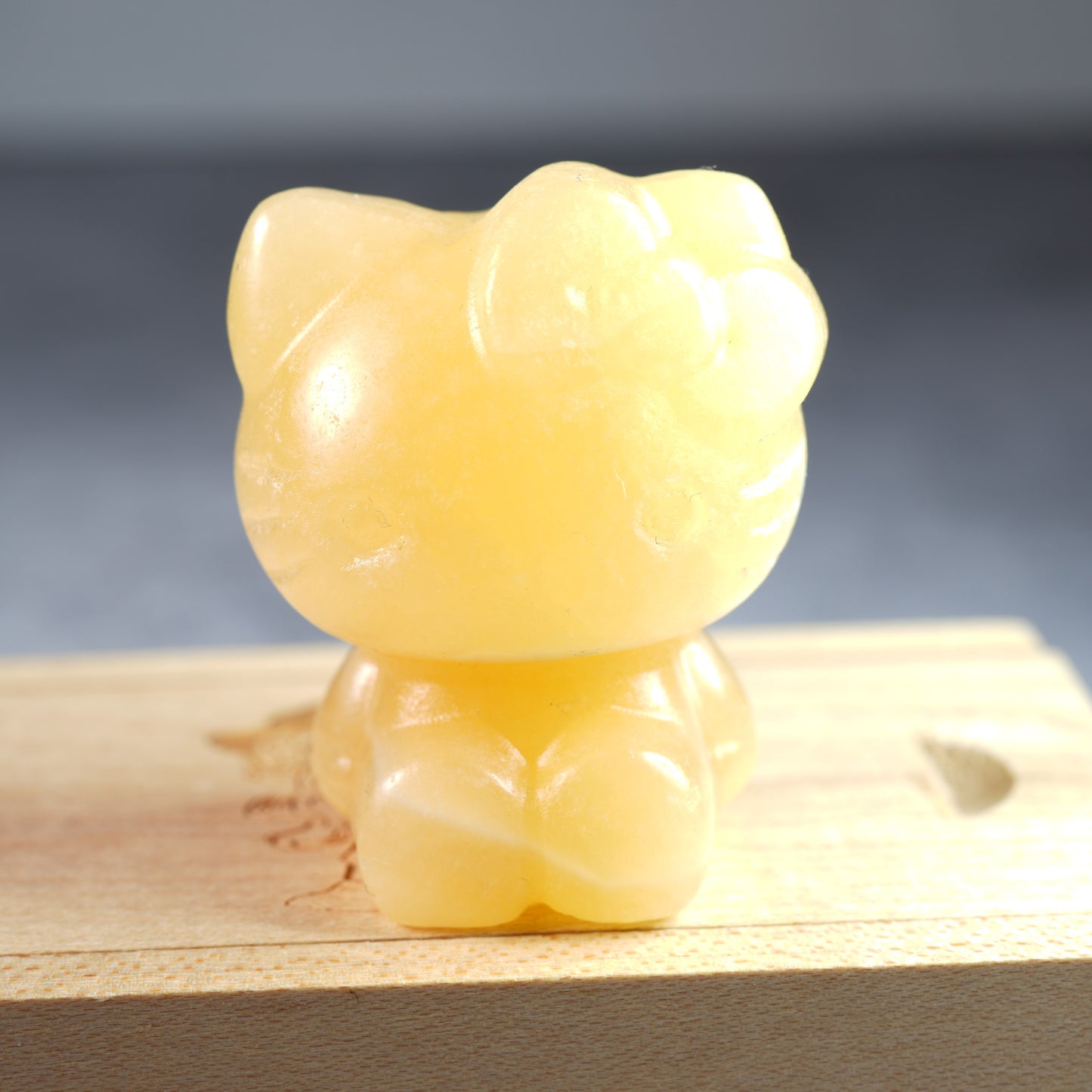 Yellow Calcite Kitty- Carving