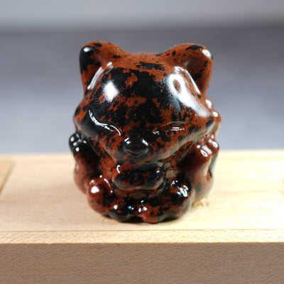 Mahogany Obsidian Kitty - Carving