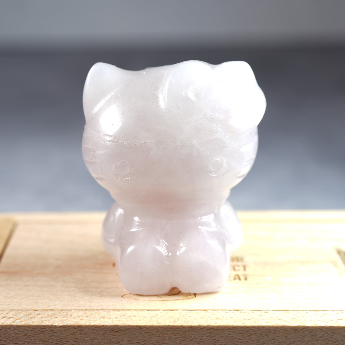 Rose Quartz Kitty - Carving