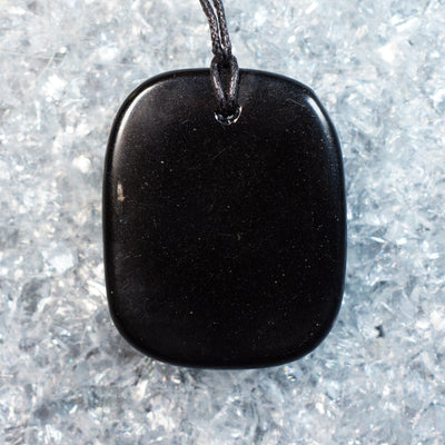 Black Stone - Drilled Pendant