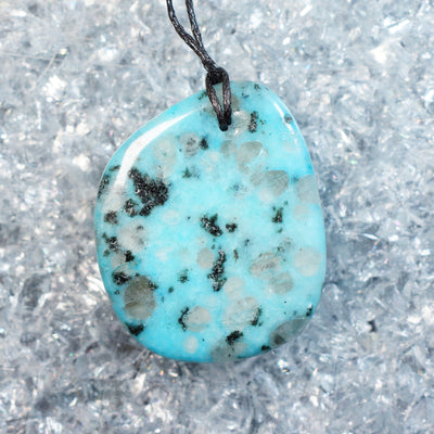 Kiwi Stone - Drilled Pendant