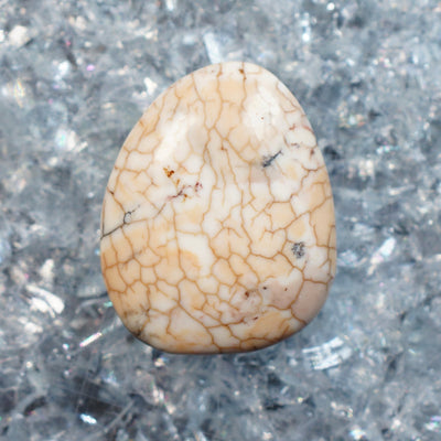 Peach and White Dolomite Cabochon