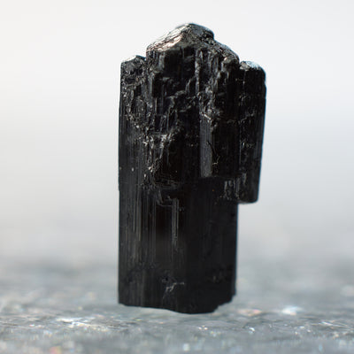 Etched Black Tourmaline Crystal - Mineral Specimen