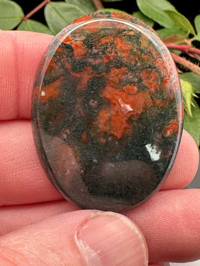 Red & Green Moss Agate Cabochon