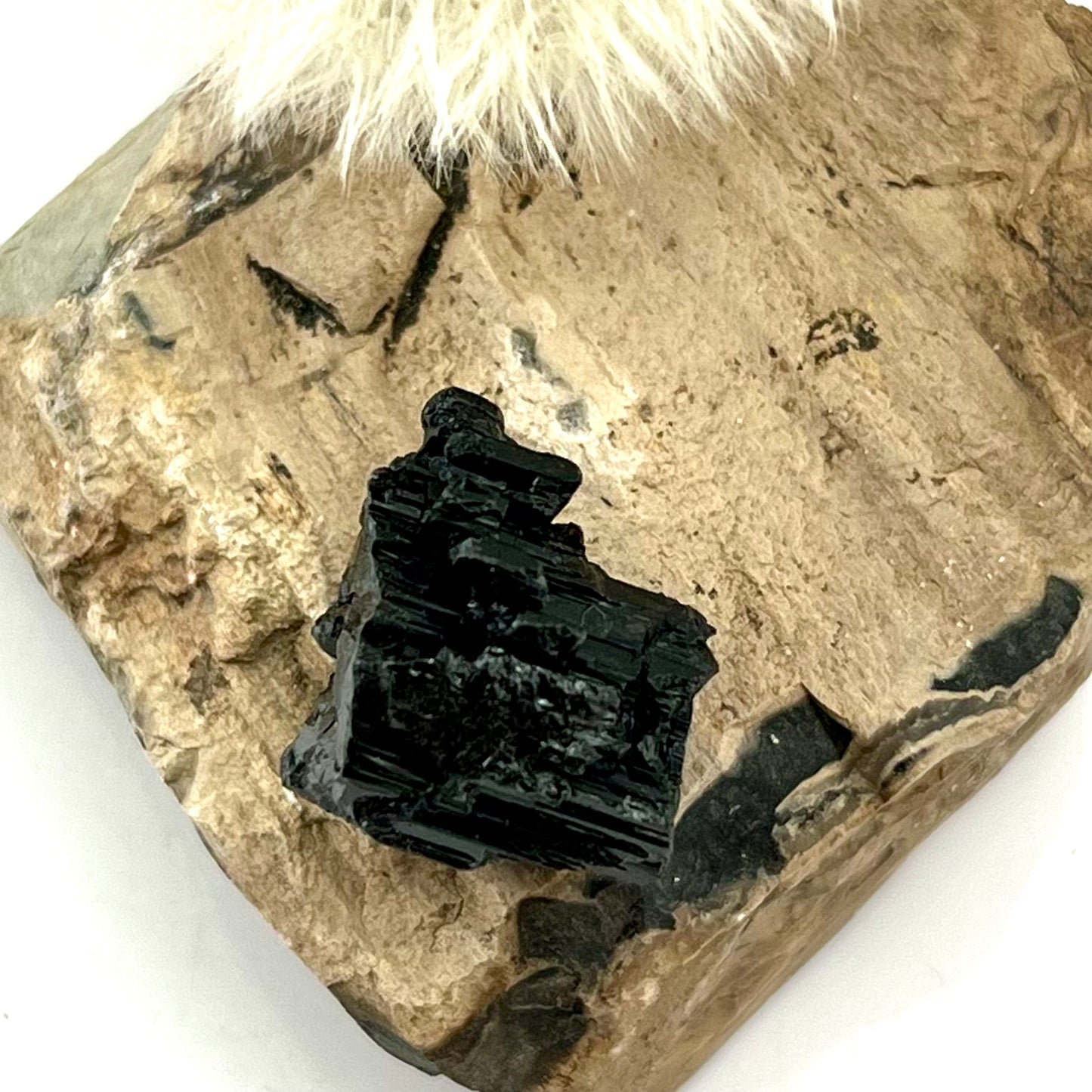 Etched Black Tourmaline Crystal - Mineral Specimen