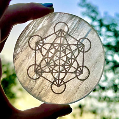 3" Selenite Crystal Grid