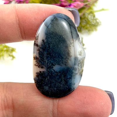 Titanium Plume Agate - Cabochon