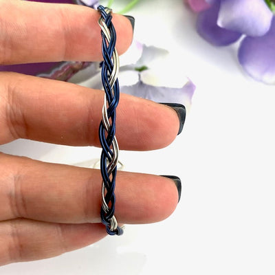 Blue & Silver Metal Twist Bracelet