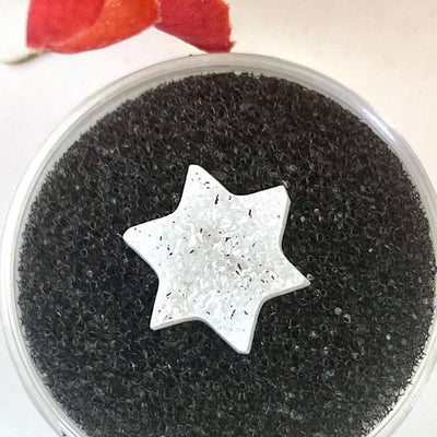 Druzy Quartz Star with Hematite - Cabochon