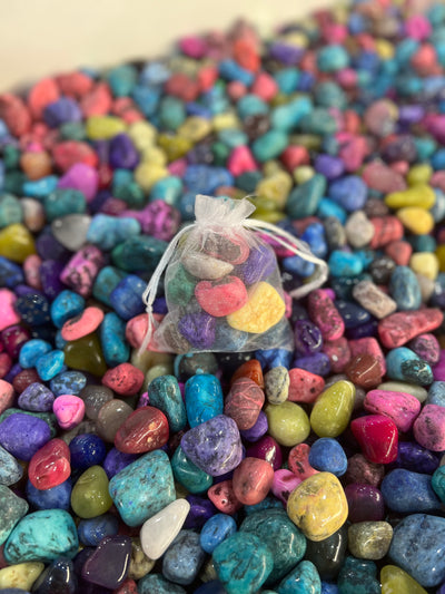 Drawstring Bag of Tumbled Stones