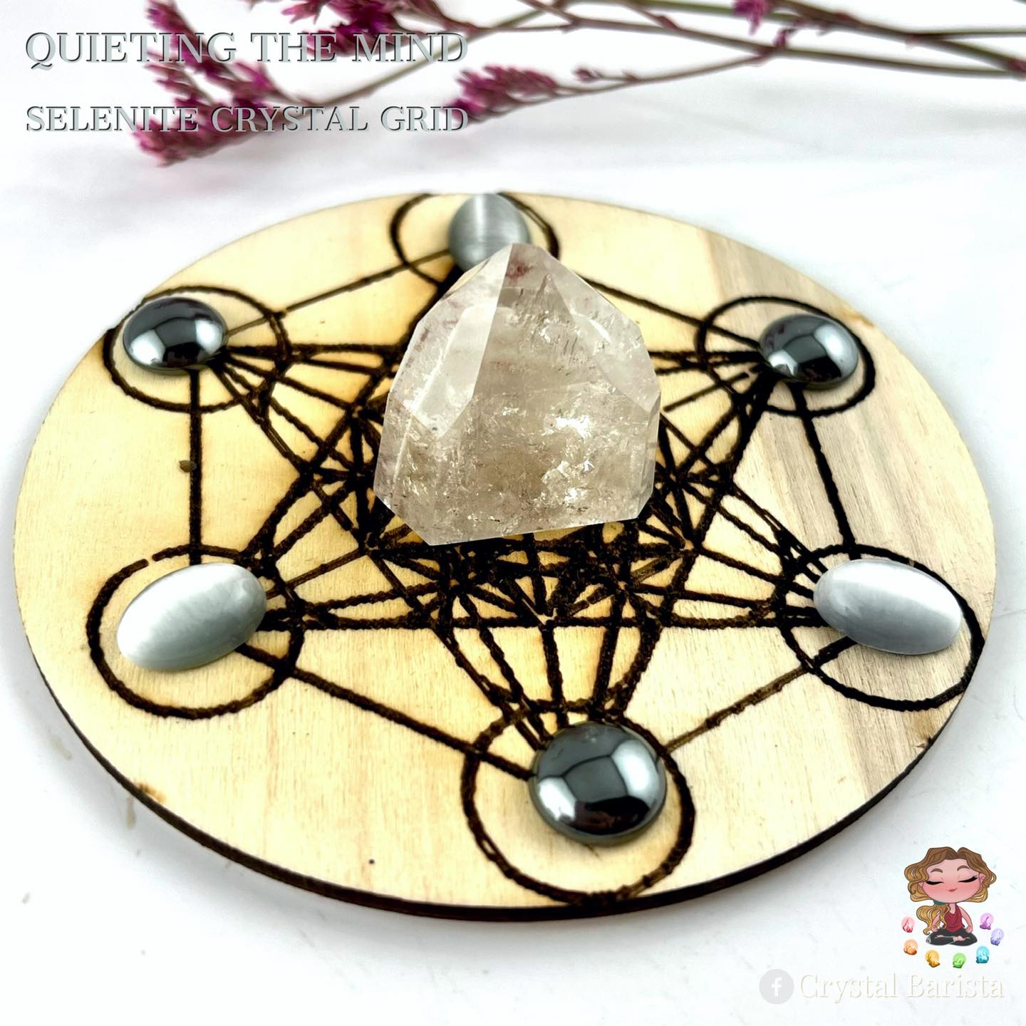 Quieting The Mind Grid - 3" Crystal Grid