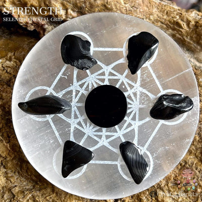 Strength Grid - 3" Selenite Crystal Grid